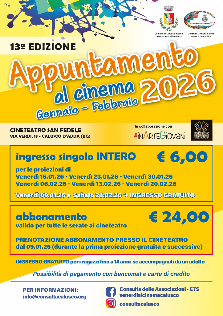 Appuntamenti al Cinema 2026